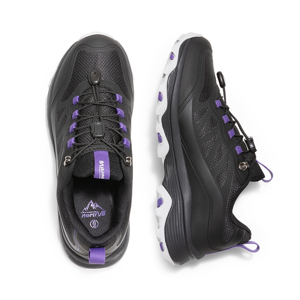 Women's Waterproof Mesh Hiking Shoes - BLACK/PURPLE - 6